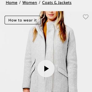 J.Crew Cocoon Coat in Italian Stadium Cloth Wool